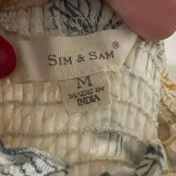 Sim and Sam, dress, M, yellow blue, long (F107) - Picture 4 of 11